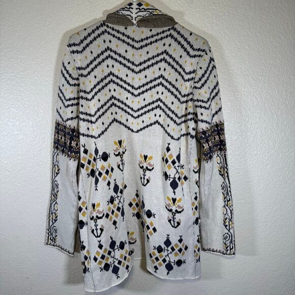 Vici Aztec Tribal Print Knit Long Sleeve Open Front Cardigan 100% Cotton Size SM - Picture 2 of 10